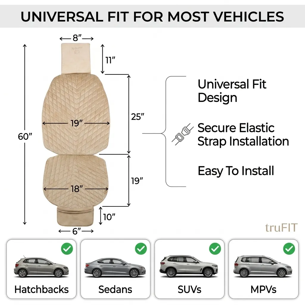 Black 2-in-1 Seat Back Cushion in Car
