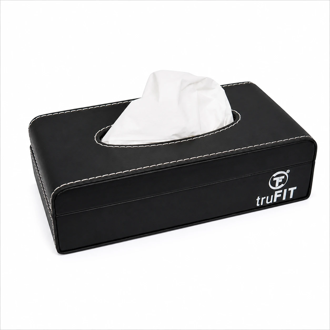 Black Leather Tissue Box