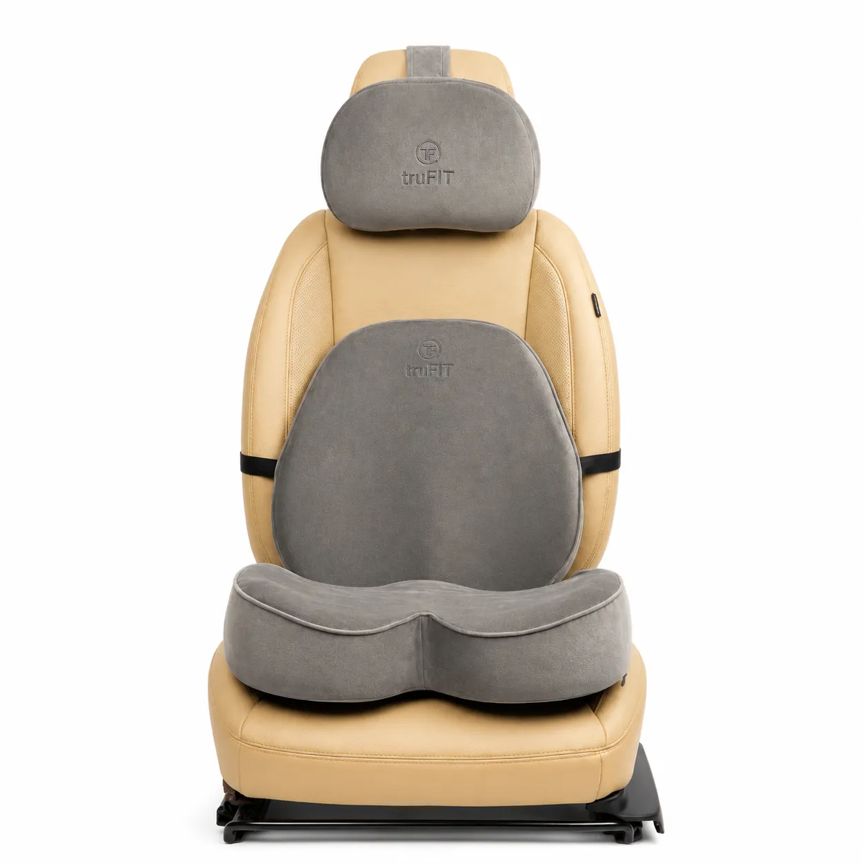 Black Backrest, Seat Cushion & Head Rest Pillow