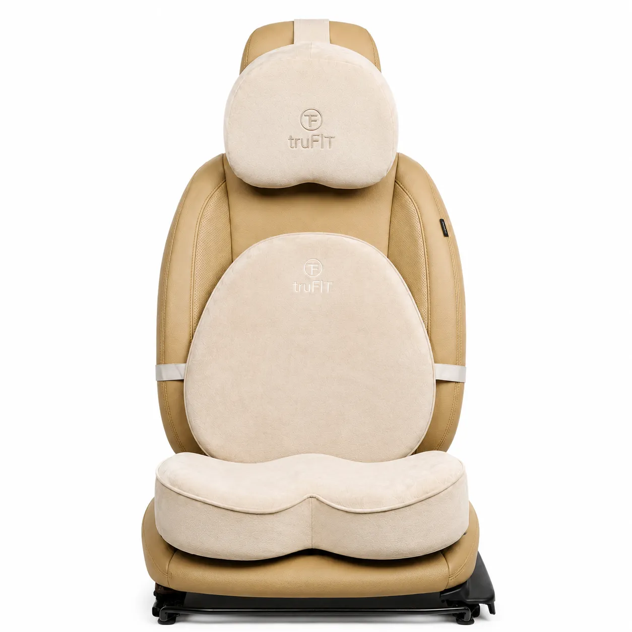 Beige Backrest, Seat Cushion & Head Rest Pillow