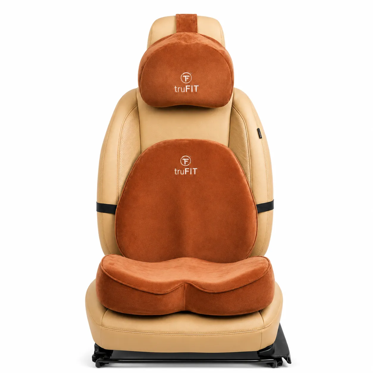 Maroon Backrest, Seat Cushion & Head Rest Pillow