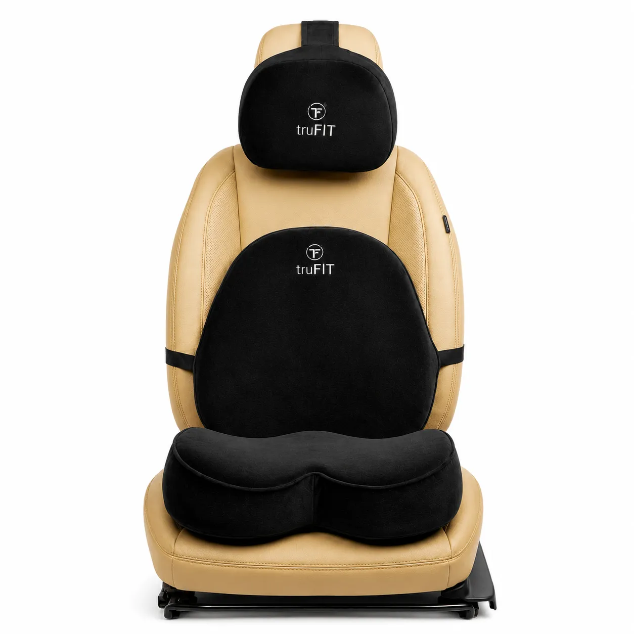 Grey Backrest, Seat Cushion & Head Rest Pillow
