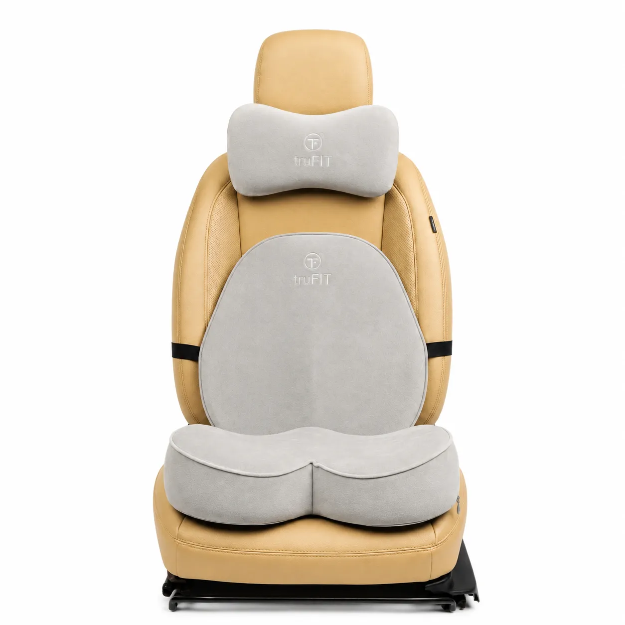 Maroon Backrest, Seat Cushion & Neck Pillow Memory Foam (Small)