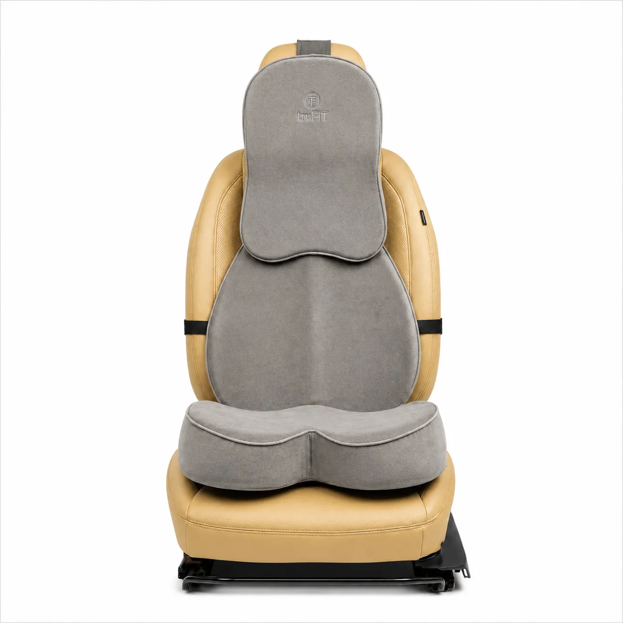 Black Backrest, Seat Cushion & Neck Pillow Memory Foam (Large)
