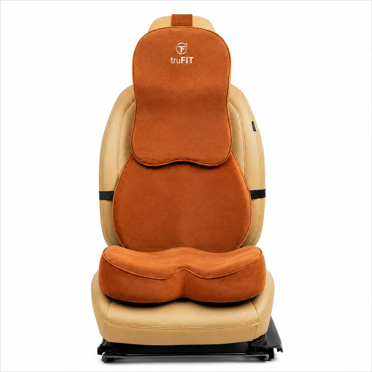 Maroon Backrest, Seat Cushion & Neck Pillow Memory Foam (Large)