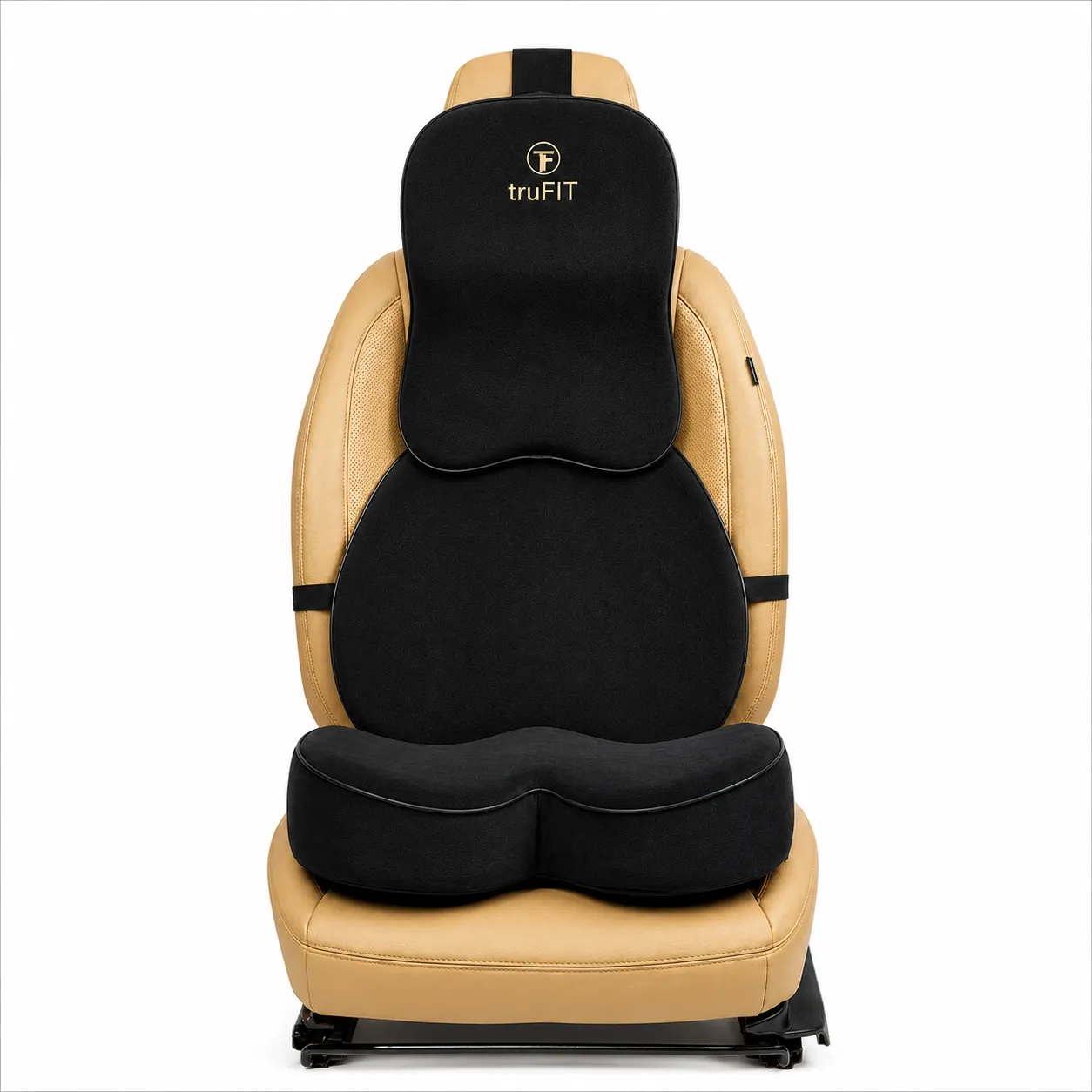 Grey Backrest, Seat Cushion & Neck Pillow Memory Foam (Large)