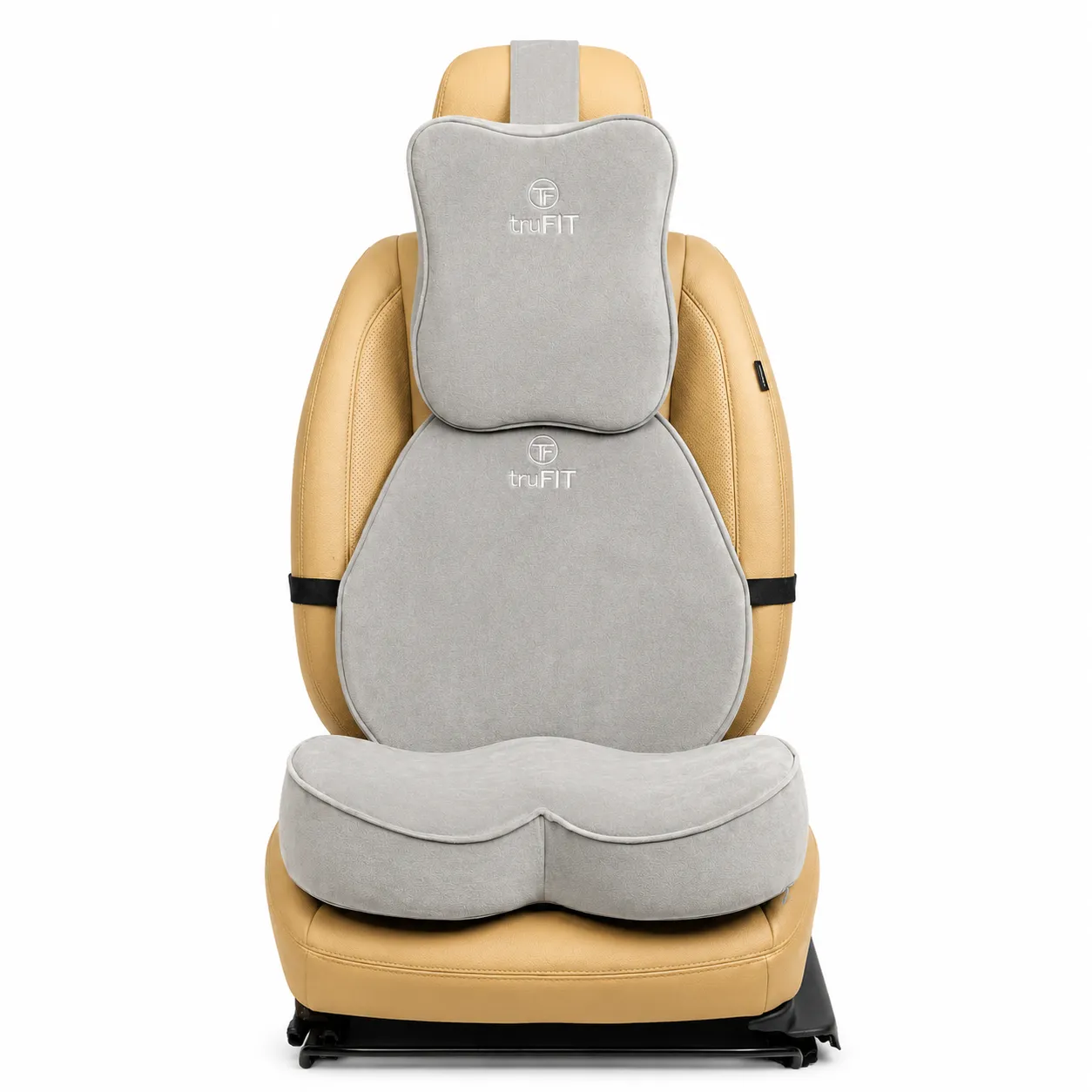 Maroon Backrest, Seat Cushion & Neck Pillow Memory Foam (Medium 01)