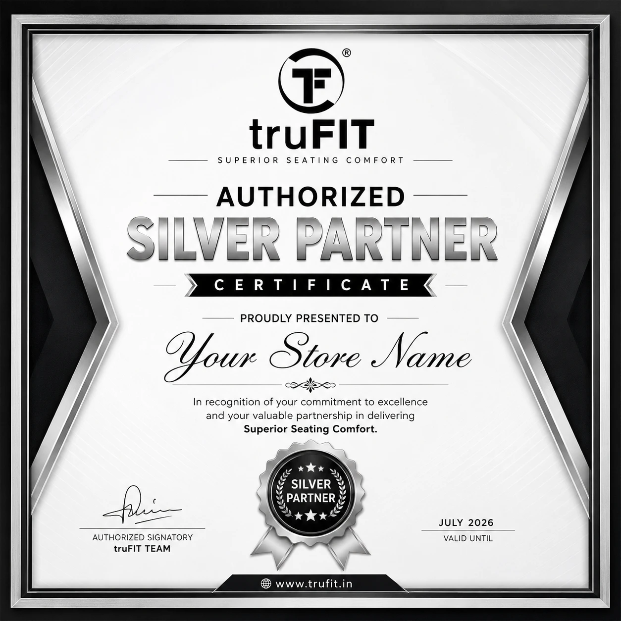 Authorized Silver Partner Certificate