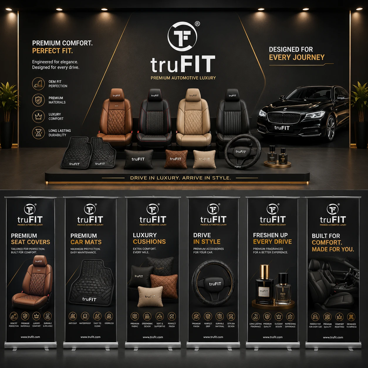Premium Wall Branding Stand & Display Banner Layouts