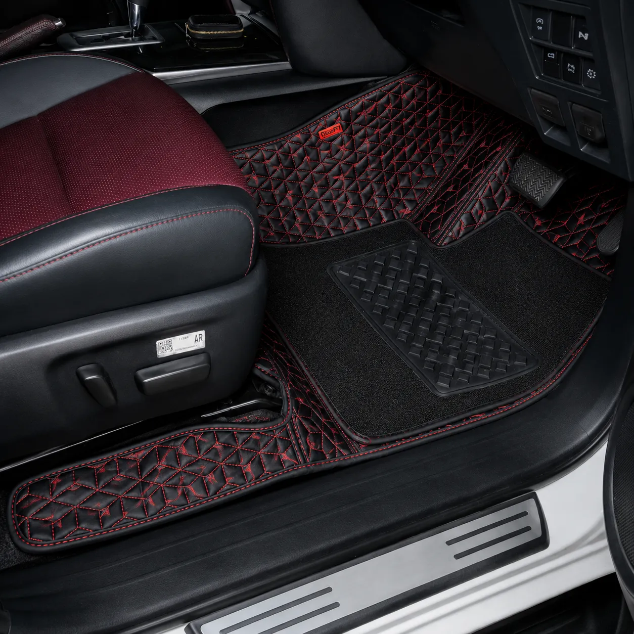 Black with Red Stitching