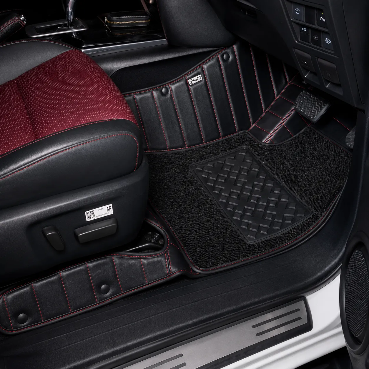 Black with Red Stitching